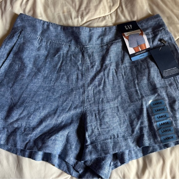 Women's  Gap Blue Casual  linen Shorts - Picture 2 of 6